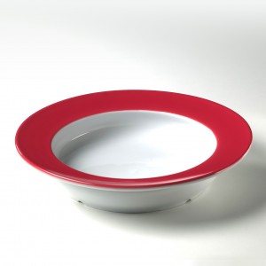 Porseleinen soepbord rood 22 cm